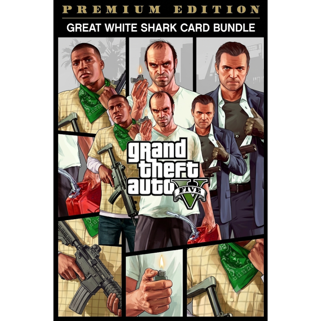 Grand Theft Auto V: Edición Premium y tarjeta Gran tiburón blanco Xbox ...