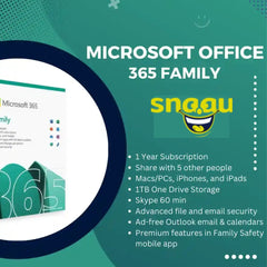 Microsoft Office 365 Familia – 12 Meses, 6 Usuarios, 6 TB de Almacenamiento en la Nube y Productividad Impulsada por IA