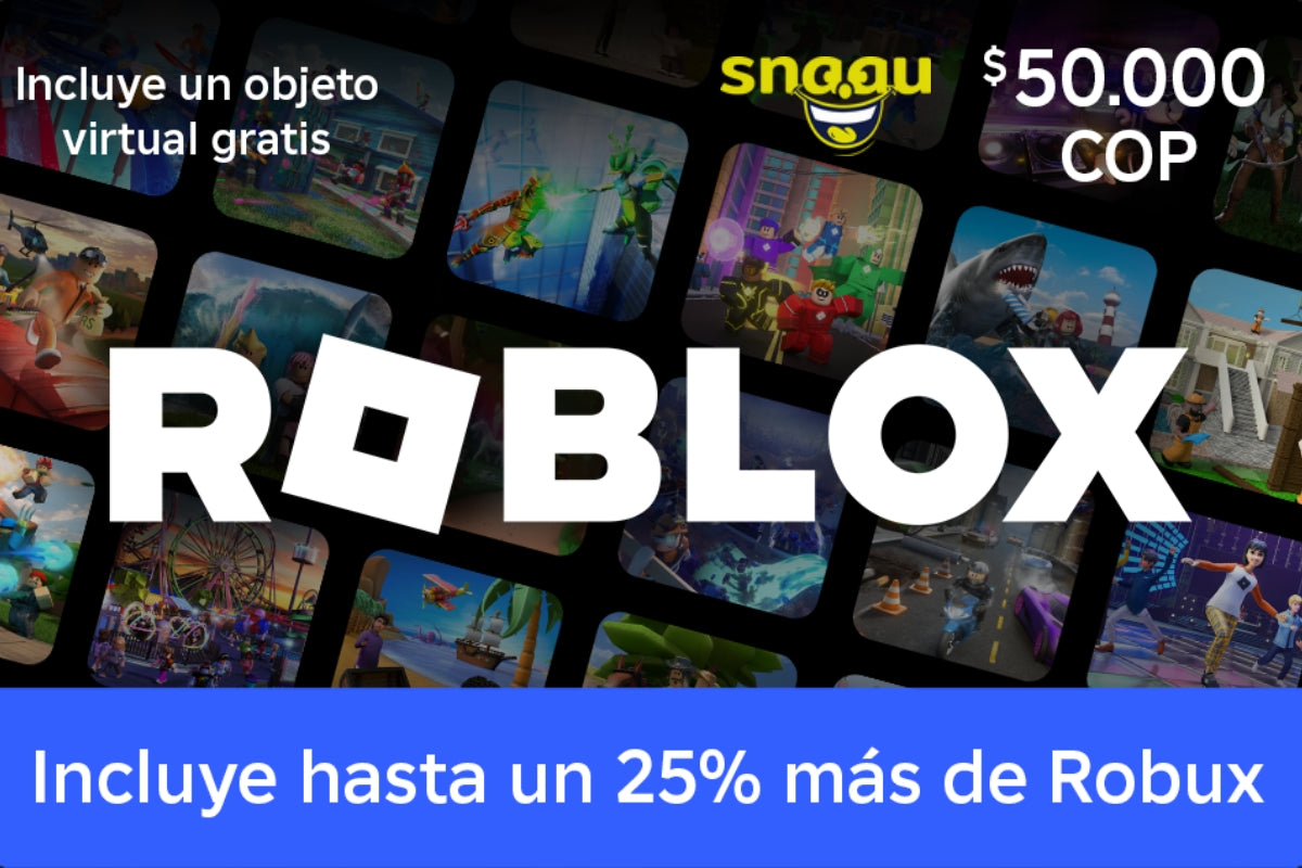 Pin Digital Roblox $50.000 – Obtén un 25% Más de Robux y Recompensas Exclusivas