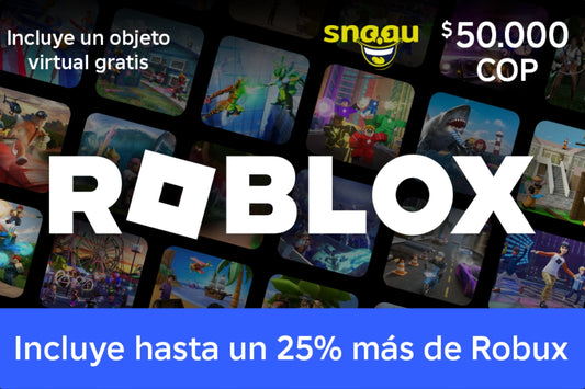 Pin Digital Roblox $50.000 – Obtén un 25% Más de Robux y Recompensas Exclusivas