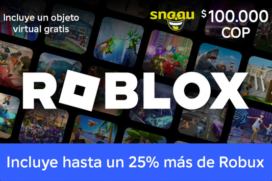 Pin Digital Roblox $100.000 – Obtén un 25% Más de Robux y Recompensas Exclusivas