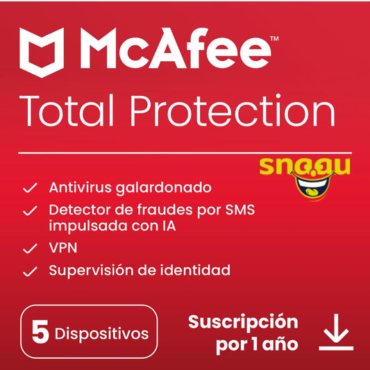 McAfee Total Protection para 5 Dispositivos – Antivirus Galardonado y Seguridad en Línea
