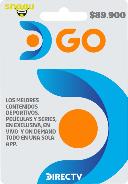 Tarjeta DIRECTV GO 89.900 – TV en Vivo, Deportes Exclusivos y Películas On Demand