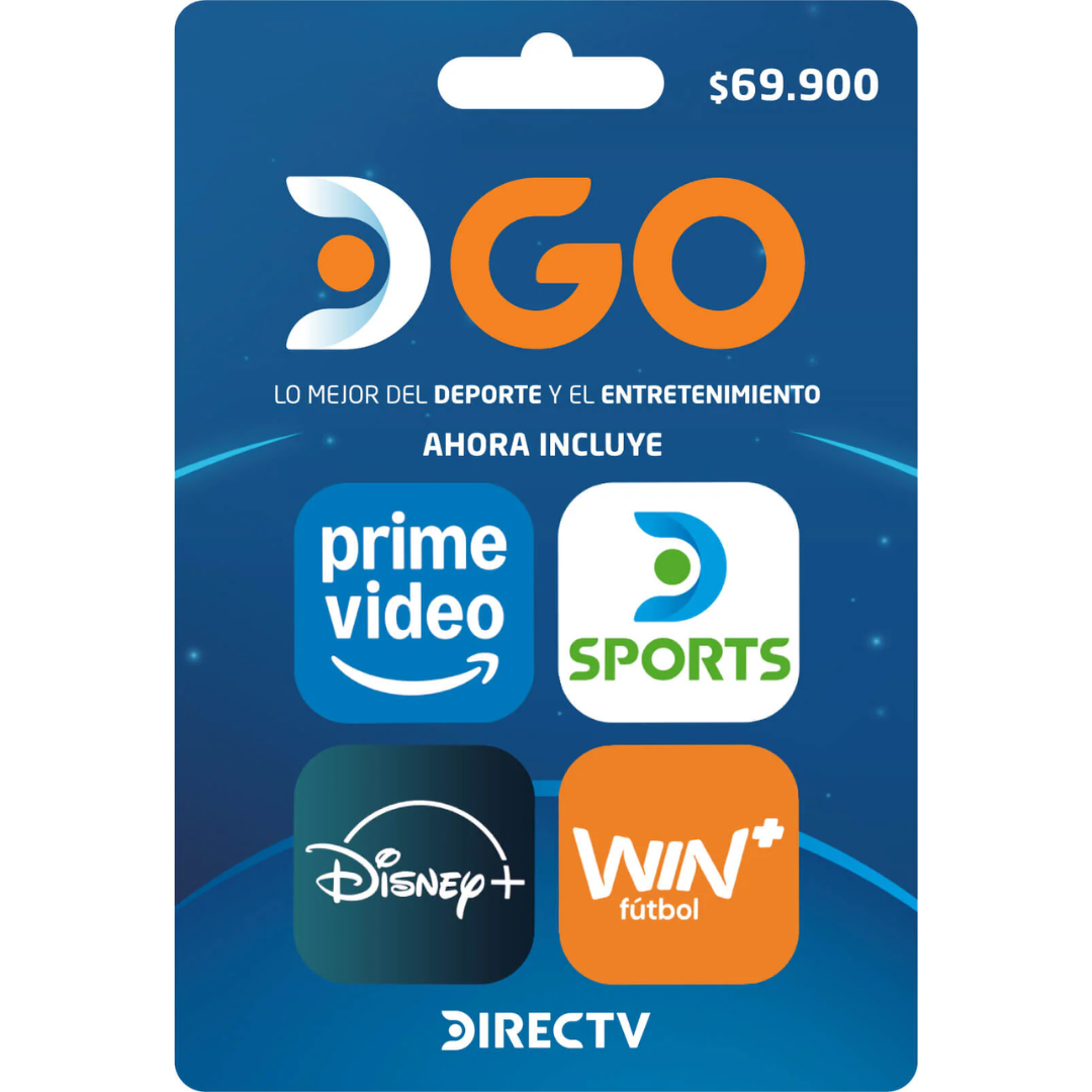 Tarjeta DIRECTV GO 69.900 – Disney+, Paramount+ y Win Sports en una sola cuenta