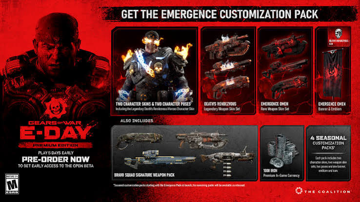Gears of War: E-Day Édition premium Précommande XBOX Series X|S Windows 10/11 Code Colombie