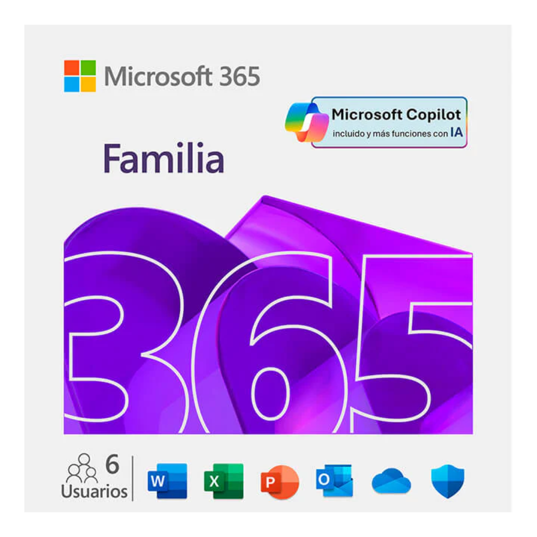 Microsoft Office 365 Family – 12 Months, Up to 6 Users, AI-Powered Productivity