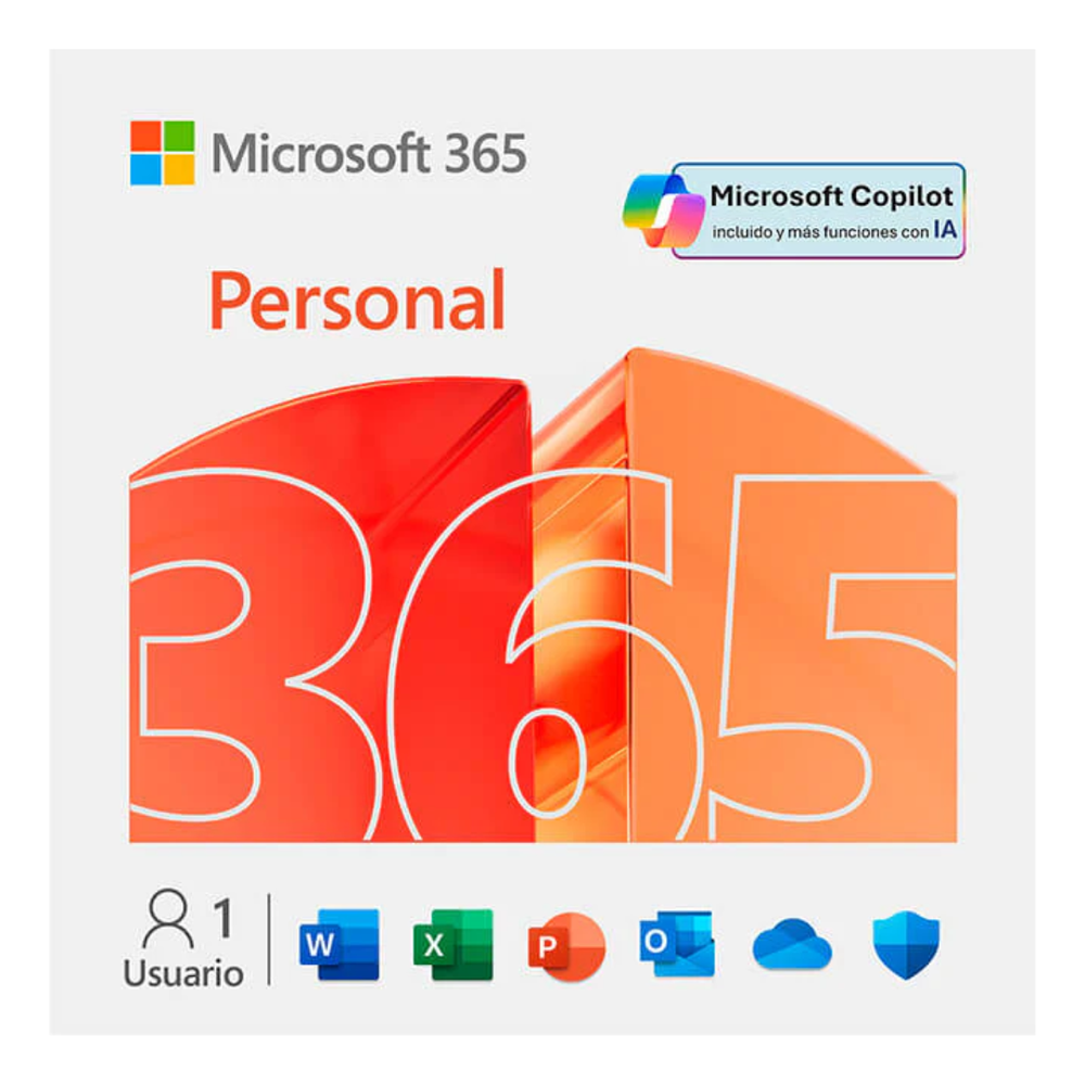 Microsoft Office 365 Personal – 12 Meses, 1 Usuario, Productividad Impulsada por IA
