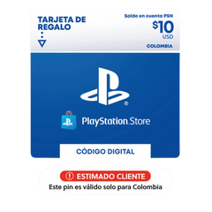 Tarjeta de Regalo PS Store 10 USD – Agrega Fondos para Juegos, Películas y Suscripciones (Colombia)