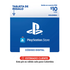 Tarjeta de Regalo PS Store 10 USD – Agrega Fondos para Juegos, Películas y Suscripciones (Colombia)