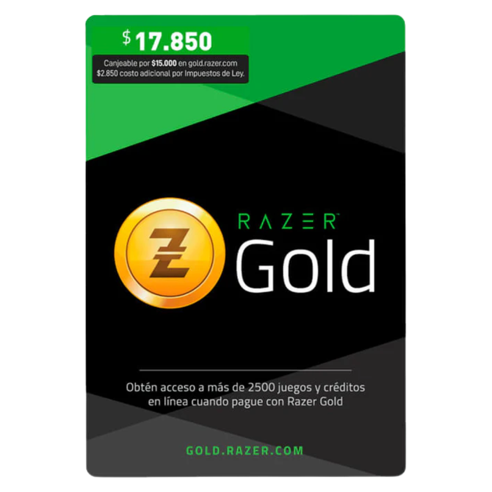Razer Gold 17,850 COP – Crédito Instantáneo para Juegos, Contenido en el Juego y Recompensas Exclusivas