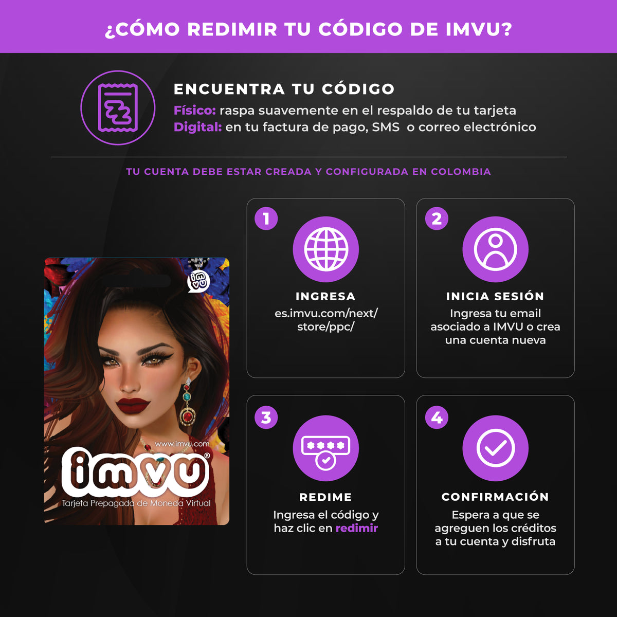 IMVU Prepaid Card $20,000 + Surcharge – Customize Your Avatar and Access VIP Membership