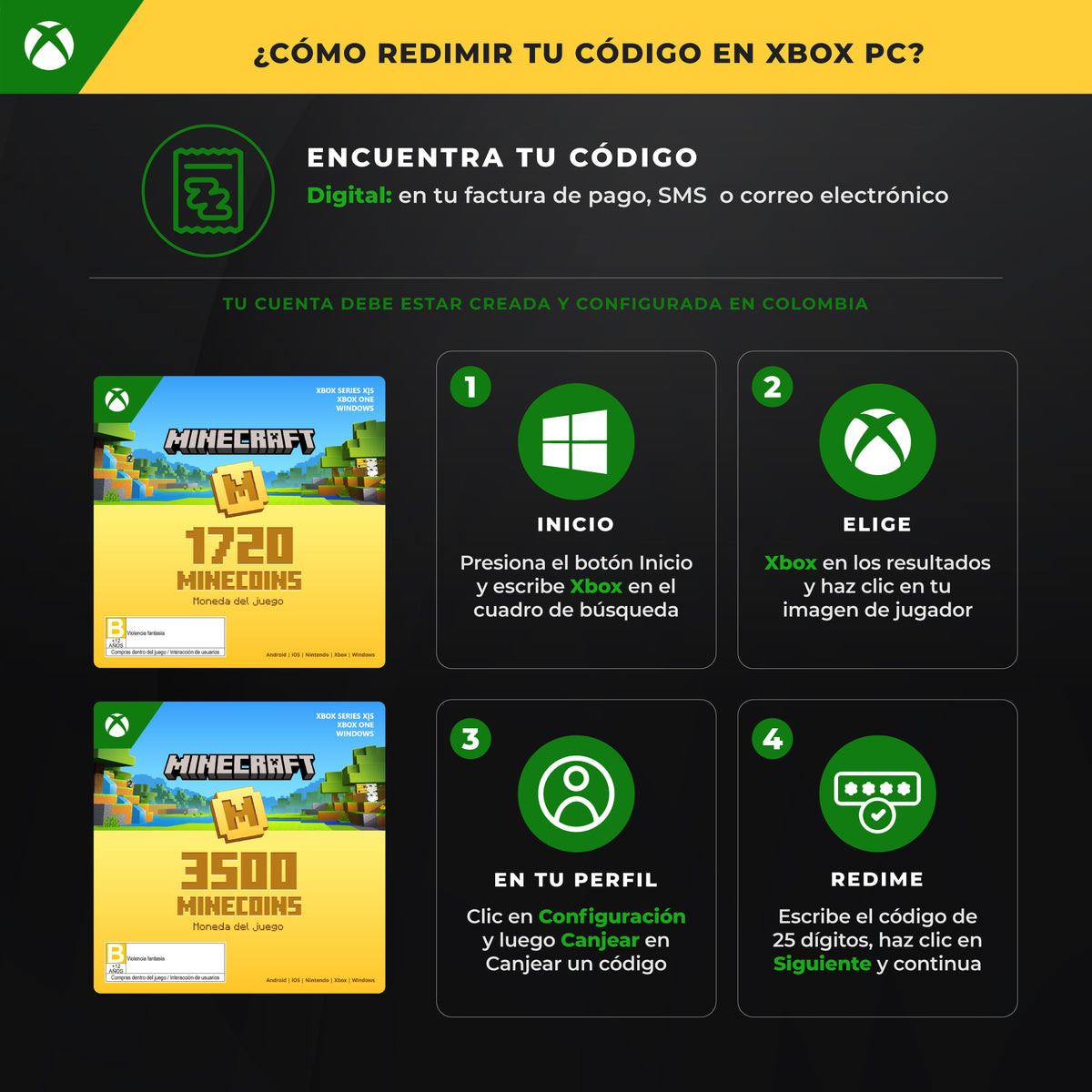 Minecraft - Java & Bedrock Edition PC Code Colombie