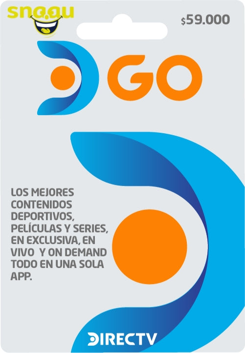 Tarjeta DIRECTV GO 59.000 – TV en Vivo, Deportes, Películas y Series On Demand
