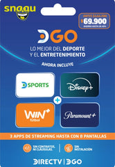 Tarjeta DIRECTV GO 69.900 – Disney+, Paramount+ y Win Sports en una sola cuenta