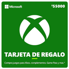 Tarjeta Regalo Xbox 55.000 COP – Juegos, Complementos y Entretenimiento