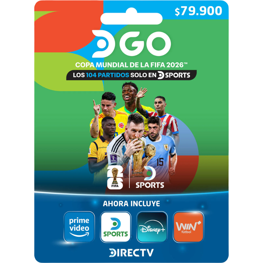 Tarjeta DIRECTV GO 79.900 – TV en Vivo, Deportes, Películas y Series On Demand