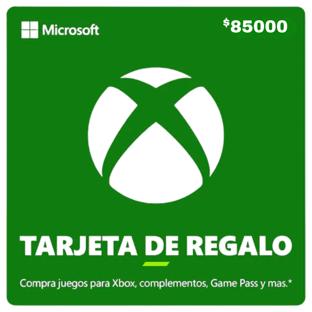 Tarjeta Regalo Xbox 85.000 COP – Juegos, Complementos y Entretenimiento