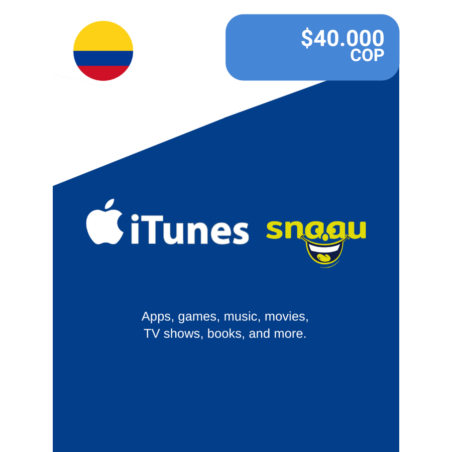 Carte Cadeau iTunes Colombie 40 000 COP – Crédit Instantané pour les jeux, le contenu intégré et plus encore