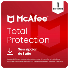 McAfee Total Protection para 1 Dispositivo – Antivirus Avanzado y Protección de Privacidad