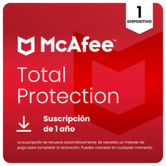McAfee Total Protection para 1 Dispositivo – Antivirus Avanzado y Protección de Privacidad