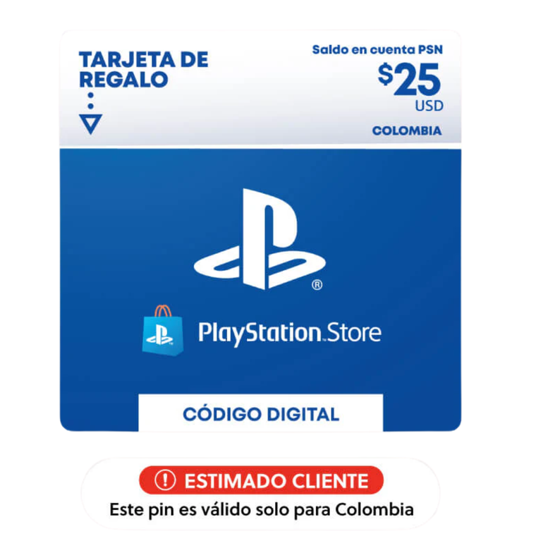 Pin Virtual PlayStation $25 USD – Canjea por Juegos, Películas y Más