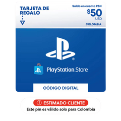 Tarjeta de Regalo PS Store 50 USD – Agrega Fondos para Juegos, Películas y Suscripciones (Colombia)