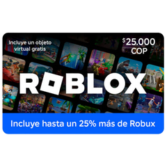 Pin Digital Roblox $25.000 – Obtén un 25% Más de Robux y Recompensas Exclusivas
