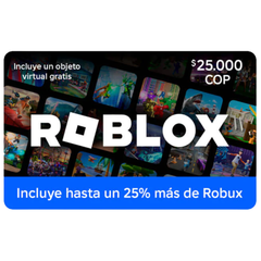Pin Digital Roblox $25.000 – Obtén un 25% Más de Robux y Recompensas Exclusivas