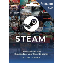 Tarjeta de Regalo Steam $100,000 COP – Crédito Instantáneo para Juegos, DLCs y Contenido en el Juego