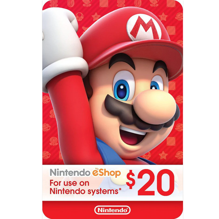Tarjeta de Regalo Nintendo Estados Unidos $20 – Crédito Instantáneo para Juegos, DLCs y Suscripciones