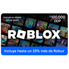 Pin Digital Roblox $100.000 – Obtén un 25% Más de Robux y Recompensas Exclusivas