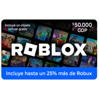 Pin Digital Roblox $50.000 – Obtén un 25% Más de Robux y Recompensas Exclusivas
