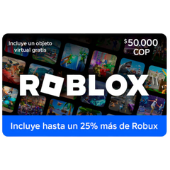 Pin Digital Roblox $50.000 – Obtén un 25% Más de Robux y Recompensas Exclusivas