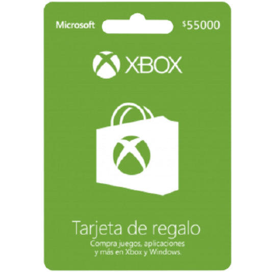 Tarjeta Regalo Xbox 55.000 COP – Juegos, Complementos y Entretenimiento