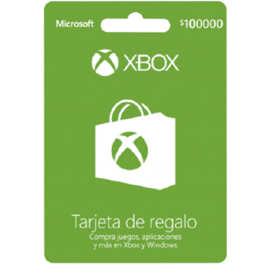 Tarjeta Regalo Xbox 100.000 COP – Juegos, Suscripciones y Entretenimiento